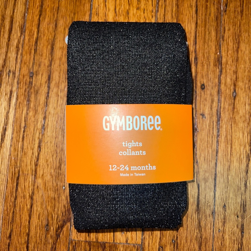Gymboree 12-24 mos black shimmer tights